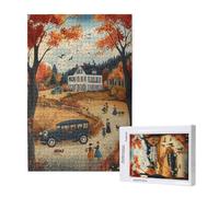 Puzzle 300 Pièces Automne Puzzle Rural Motifs,Puzzles Bois Adulte avec Boîte Cadeau,Loisirs Créatifs Adultes DIY Activite Manuelle,Cadeau Anniversaire Homme Femme,Décoration Intérieure,40x28cm,p1878t