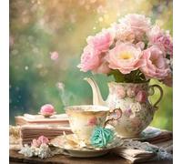 Puzzle 300 pièces,Bouquet Café Puzzles pour Adultes,Jeux éducatifs,Puzzles Artistiques à Faire Soi-Même idéal pour la Décoration Intérieure et Les Cadeaux