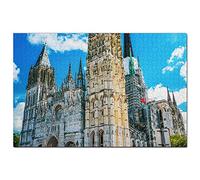 Puzzle 300 pièces Cathédrale Notre-Dame de Rouen, France, Jeu d'art, Souvenir de Voyage, 38 x 26 cm