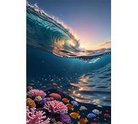 Puzzle 300 Pieces Corail Ondulé, Jeu éducatif Défi Jouets Stimule Concentration et Imagination, Puzzle Adulte 300 Pièces 38 x 26 cm