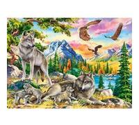 Puzzle 300 pièces : Famille de loups et aigles Castorland G
