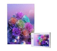 Puzzle 300 Pieces Fleur Grand Puzzle Classiques en Bois pour Adultes, Jeux Amusants/Colorés/Impossible/Difficiles, Cadeau d'anniversaire de Festivals pour la Famille Amis Cadeaux, Perle M-1970
