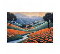 Puzzle 300 Pieces Fleur Puzzle Dessin Animé 300 Pièces Grand Adultes Difficile Jigsaw en Bois avec Boîte Cadeau, DIY Challenge Impossible Créatif Jeu pour Adulte, Decoration Maison 38x26cm D-280