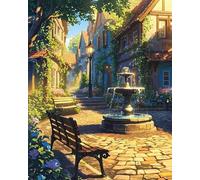Puzzle 300 pièces Fontaine de Jardin de Campagne Puzzles pour Adultes Jeux d'activités Familiales,Puzzle à Faire Soi-même pour Décoration Murale de la Maison