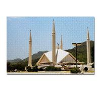 Puzzle 300 pièces Mosquée Faisal Islamabad Pakistan, Jeu d'art, Souvenir de Voyage, 38 x 26 cm