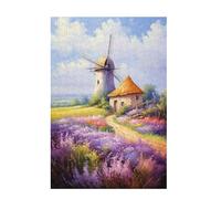 Puzzle 300 Pieces Moulin à Vent Puzzle Fleur 300 Pièces Grand Adultes Difficile Jigsaw en Bois avec Boîte Cadeau, DIY Challenge Impossible Créatif Jeu pour Adulte, Decoration Maison 38x26cm D-1376