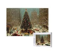 Puzzle 300 Pièces Noël Puzzle Rue Motifs, Puzzles Bois Adulte avec Boîte Cadeau, Loisirs Créatifs Adultes DIY Activite Manuelle, Cadeau Anniversaire Homme Femme, Décoration Intérieure, 40x28 cm,p693t