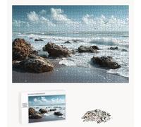 Puzzle 300 Pièces - Océan & Oiseau - Puzzle en Bois Durable avec Lettres au Dos - Jeu sans Poussière avec Affiche - Modèle pour Collectionneurs et 14 Ans et Plus (40 x 28 cm) P3#564