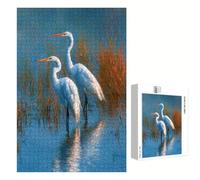 Puzzle 300 Pièces - Oiseau & Paysage - Puzzle en Bois Durable avec Lettres au Dos - Jeu sans Poussière avec Affiche - Modèle pour Collectionneurs et 14 Ans et Plus (40 x 28 cm) P3#1114