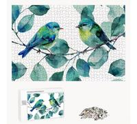 Puzzle 300 Pièces - Oiseau & Vert - Puzzle en Bois Durable avec Lettres au Dos - Jeu sans Poussière avec Affiche - Modèle pour Collectionneurs et 14 Ans et Plus (40 x 28 cm) P3#574