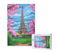 Puzzle 300 Pieces Paris Grand Puzzle Classiques en Bois pour Adultes, Jeux Amusants/Colorés/Impossible/Difficiles, Cadeau d'anniversaire de Festivals pour la Famille Amis Cadeaux, Paysage M-1631
