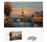 Puzzle 300 Pièces - Paris & Ville - Puzzle en Bois Durable avec Lettres au Dos - Jeu sans Poussière avec Affiche - Modèle pour Collectionneurs et 14 Ans et Plus (40 x 28 cm) P3#363