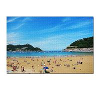 Puzzle 300 pièces, Plage de La Concha, Saint-Sébastien, Espagne, Jeu d'art, Souvenir de Voyage, 38 x 26 cm