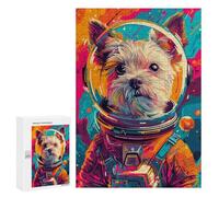 Puzzle 300 pièces pour adolescents astronaute terrier espace puzzles pour adolescents bricolage jouets décoration murale favorise l'entraînement cérébral 300 pièces