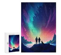 Puzzle 300 pièces pour adolescents Aurora Galaxy Night Couple Puzzles pour Adolescents Bricolage Jouet Décoration Murale Favorise l'entraînement cérébral 300 pièces
