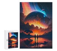 Puzzle 300 pièces pour adolescents Couple Galaxy Realm Planet Puzzle pour Adultes Jeux De Relaxation Vacances À La Maison Tuer Le Temps 300 PCS