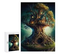 Puzzle 300 pièces pour adolescents Enchanté Treehouse Puzzle pour adultes Jeu de réflexion Analyse et Logique 300 pièces
