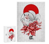 Puzzle 300 pièces pour adolescents Kitsune Japanese Fox Puzzle pour Adultes Jeu familial Décoration de la maison pour anniversaire, Noël 300 pièces