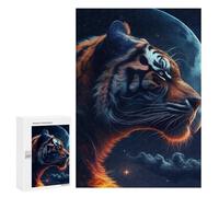 Puzzle 300 pièces pour adolescents Mystic Tiger Moon Puzzles pour adultes Jeu de réflexion Entraînement de mémoire Interaction parent-enfant 300 pièces
