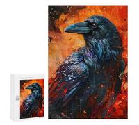 Puzzle 300 pièces pour adolescents The Raven In Flames Puzzles pour adolescents DIY Jouets Décoration murale Favorise l'entraînement cérébral 300 pièces