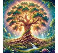 Puzzle 300 pièces pour Adulte,Arbre de Vie de la Jungle 35x35 cm DIY De Puzzle,Divertissement créatif,Jeux éducatifs à défis Puzzles pour Toute la Famille
