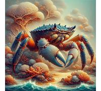 Puzzle 300 pièces pour Adulte,Crabe Corail Fantastique 35x35 cm DIY De Puzzle,Divertissement créatif,Jeux éducatifs à défis Puzzles pour Toute la Famille