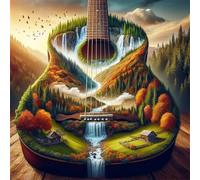 Puzzle 300 pièces pour Adulte,Guitare de Paysage Abstrait 35x35 cm DIY De Puzzle,Divertissement créatif,Jeux éducatifs à défis Puzzles pour Toute la Famille