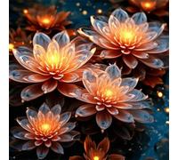 Puzzle 300 pièces pour Adulte,Lotus Fluorescent 35x35 cm DIY De Puzzle,Divertissement créatif,Jeux éducatifs à défis Puzzles pour Toute la Famille