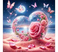 Puzzle 300 pièces pour Adulte,Papillon Rose des plages 35x35 cm DIY De Puzzle,Divertissement créatif,Jeux éducatifs à défis Puzzles pour Toute la Famille