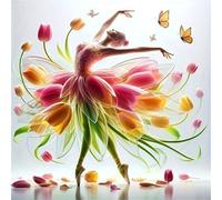 Puzzle 300 pièces pour Adulte,Robe à Fleurs Danseuse 35x35 cm DIY De Puzzle,Divertissement créatif,Jeux éducatifs à défis Puzzles pour Toute la Famille