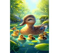 Puzzle 300 Pièces pour Adultes 35x25cm - Animaux Canard - avec Lettres et Poster de Référence - Activité Relaxation et Défi - Décoration Murale - Cadeau pour Hommes et Femmes