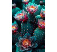 Puzzle 300 Pièces pour Adultes 35x25cm - Fleurs Cactus - avec Lettres et Poster de Référence - Activité Relaxation et Défi - Décoration Murale - Cadeau pour Hommes et Femmes