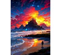 Puzzle 300 Pièces pour Adultes 35x25cm - Paysage L'Île Plage - avec Lettres et Poster de Référence - Activité Relaxation et Défi - Décoration Murale - Cadeau pour Hommes et Femmes