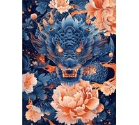 Puzzle 300 Pièces pour Adultes, Dragon Fleur Chinois Puzzle Adulte 300 pièces, Jeu de Création et Logique, Activité Détente, Idée Cadeau Adulte Décoration Intérieure