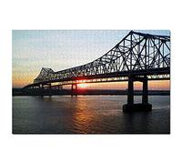 Puzzle 300 pièces représentant Le fleuve Mississippi, Natchez, États-Unis, Amérique, Jeu vidéo, œuvre d'art, Souvenir de Voyage, 38 x 26 cm