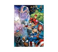 Puzzle 300 Pieces Thanos vs Hulk, Thor, Captain America - DC Super Heros - Personnages Film - Puzzle Enfant + Carte