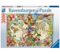 Puzzle 3000 elementów Flora i Fauna. Mapa Świata Ravensburger