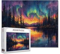 Puzzle 3000 Pieces Adultes Aurores boréales Puzzle Bois Classiques Impossible éDucatif Jigsaw Exerce MéMoire et L'Intuition avec Affiche Incluse BoîTe Compacte Peut Cadeau pour Domicile DéCorer C-1