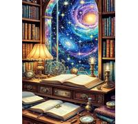 Puzzle 3000 pièces Adultes, Bibliothèque Nuit étoilée Puzzle Classiques 3000 pièces, 122x81cm Puzzles Impossible Difficile avec Poster, Magnifique Décoration Puzzle et Cadeaux Relaxant