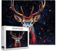 Puzzle 3000 Pieces Adultes Cerf coloré Puzzle Bois Classiques Impossible éDucatif Jigsaw Exerce MéMoire et L'Intuition PâQues Cadeau, Avec Affiche Incluse BoîTe Compacte Peut pour Domicile DéCorer I-6