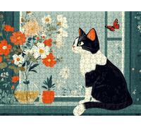 Puzzle 3000 Pieces Adultes, Challenge Casse-Tête Difficile, Format 122 x 81 cm, Puzzle Bois Coloré pour Détente, Jeu de Société Famille, Impossible Classique Jigsaw Puzzles Chat Moderne f0-725
