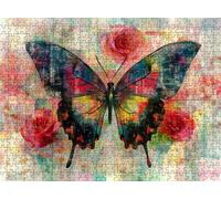 Puzzle 3000 Pieces Adultes, Challenge Casse-Tête Difficile, Format 122 x 81 cm, Puzzle Bois Coloré pour Détente, Jeu de Société Famille, Impossible Classique Jigsaw Puzzles Papillon Abstrait f0-313