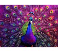 Puzzle 3000 Pieces Adultes, Challenge Casse-Tête Difficile, Format 122 x 81 cm, Puzzle Bois Coloré pour Détente, Jeu de Société Famille, Impossible Classique Jigsaw Puzzles Paon Violet f0-595