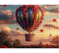 Puzzle 3000 Pieces Adultes, Challenge Casse-Tête Difficile, Format 122 x 81 cm, Puzzle Bois Coloré pour Détente, Jeu de Famille, Impossible Classique Jigsaw Puzzles Coucher Soleil montgolfière f0-645