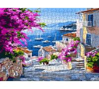Puzzle 3000 Pieces Adultes, Challenge Casse-Tête Difficile, Format 122 x 81 cm, Puzzle Bois Coloré pour Détente, Jeu de Société Famille, Impossible Classique Jigsaw Puzzles Vue la mer Bateau f0-251