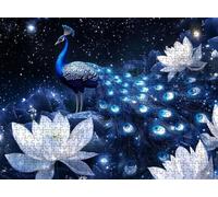 Puzzle 3000 Pieces Adultes, Challenge Casse-Tête Difficile, Format 122 x 81 cm, Puzzle Bois Coloré pour Détente, Jeu de Société Famille, Impossible Classique Jigsaw Puzzles Lotus Paon f0-291