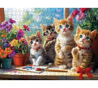 Puzzle 3000 Pieces Adultes, Challenge Casse-Tête Difficile, Format 122 x 81 cm, Puzzle Bois Coloré pour Détente, Jeu de Société Famille, Impossible Classique Jigsaw Puzzles Chat Mignon-5 f0-689