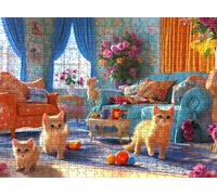 Puzzle 3000 Pieces Adultes, Challenge Casse-Tête Difficile, Format 122 x 81 cm, Puzzle Bois Coloré pour Détente, Jeu de Société Famille, Impossible Classique Jigsaw Puzzles Chat Dessin animé f0-685