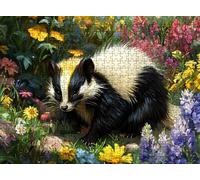 Puzzle 3000 Pieces Adultes, Challenge Casse-Tête Difficile, Format 122 x 81 cm, Puzzle Bois Coloré pour Détente, Jeu de Société Famille, Impossible Classique Jigsaw Puzzles Blaireau Fleur f0-445