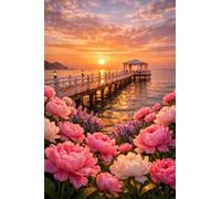 Puzzle 3000 pièces Adultes, Côte Coucher de Soleil Puzzle Classiques 3000 pièces, 122x81cm Puzzles Impossible Difficile avec Poster, Magnifique Décoration Puzzle et Cadeaux Relaxant